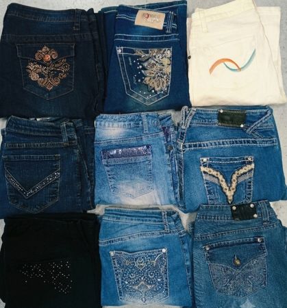 Mix brands embroidery and emblishment jeans