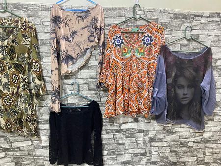 90s Vintage Mesh Blouses Bundle - Y2K Aesthetic Tops (10 Pieces)