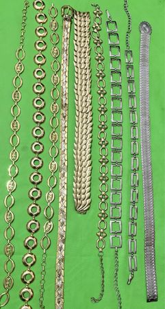 Y2k gold/sliver chain belts