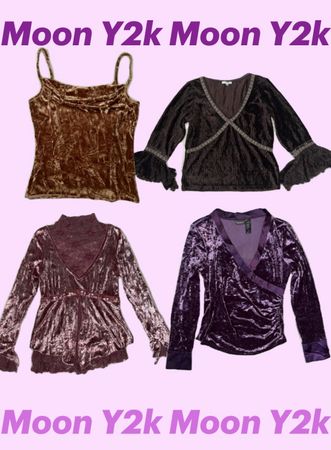 Y2K Vintage Style Velvet Tops (M-04)