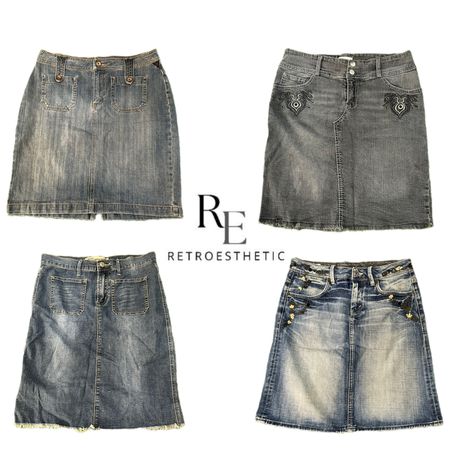 Y2K Unique Girl Denim Midi Skirt RW-3436