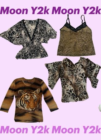 Y2k Animal Printed Ruffle tops Mix (M-14)