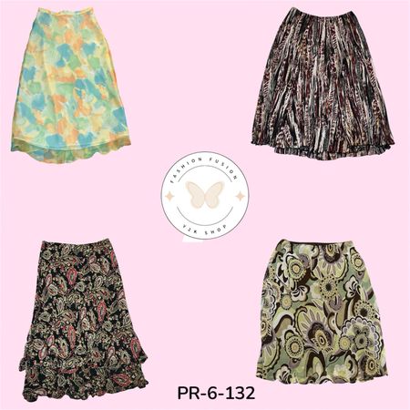 Floral Printed Poly Skirt – Comfortable & Versatile (PR-6-132)