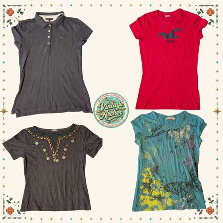 Y2K It-Girl Diva Baby Tees & Graphic Slim Fits :10pcs (BT3)