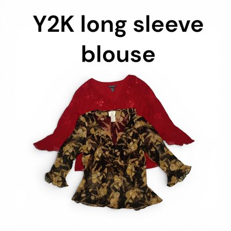 Y2K long sleeve blouse
