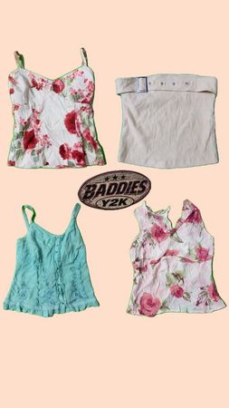 Y2k Floral printed summer Tops