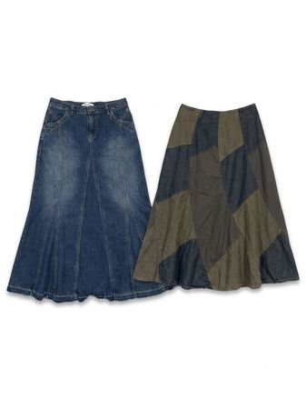 (FV-1839) Y2K Maxi Fairy Style Denim askirts