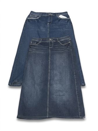 (FV-1844) Y2K Boyfriend Style Denim Midi & Maxi Skirts