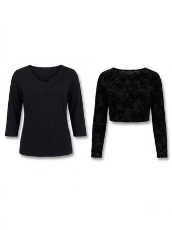 (FV-1849) Y2K Black Aesthetic Summer Tops