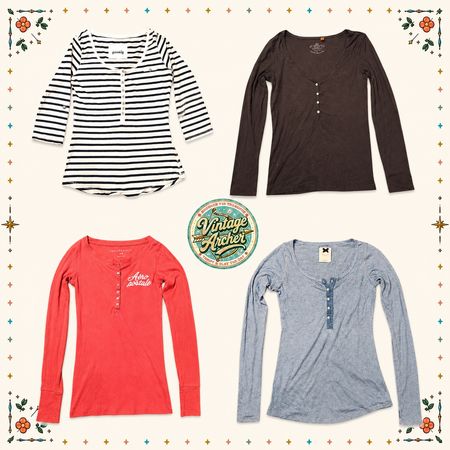 Y2K Euro Girl Henley Tops: 10pcs (HT1)