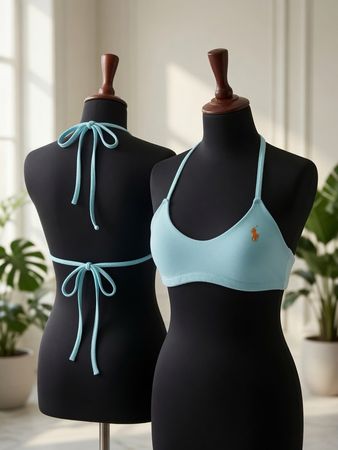 Up Cycled Polo Ralph Kennedy Bralette Bikini Top.