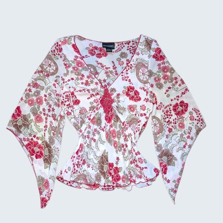 Y2K Long Sleeve Blouse Fairy Grunge Coquette Mesh Aesthetic Top