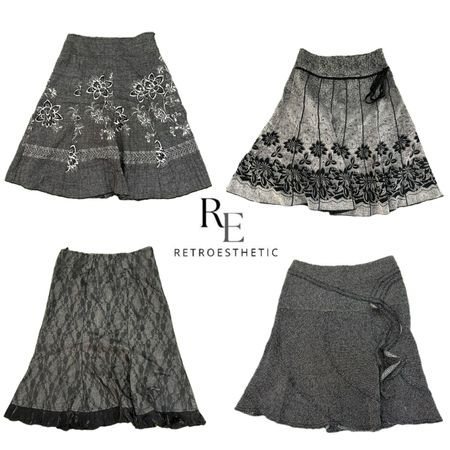 Y2K Gouchi Vibe Corduroy Midi Skirts RE-3439
