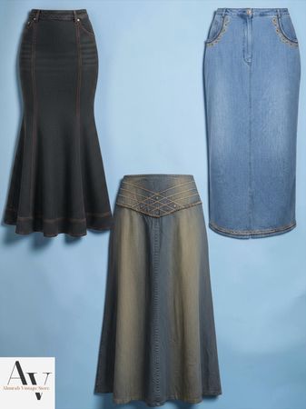 Denim Maxi Skirts