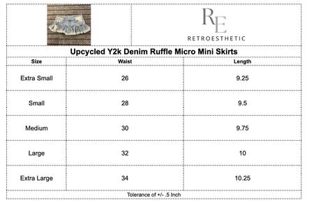 Saia Micro Mini de Denim Rendada Y2K Reciclada