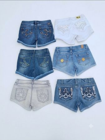 Vintage McBling Embellished Denim Mini Shorts Job Lot(S-10)