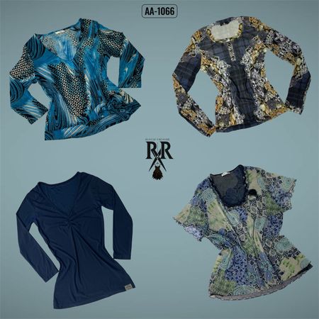 Y2k Ocean Blue Mix Tops (AA-1066)
