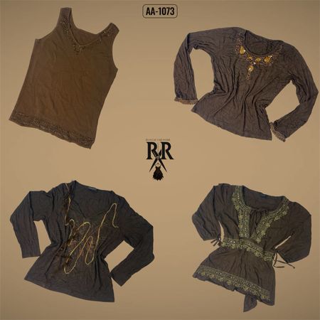 Y2K Earthy Tone Full Sleeve Tops (AA-1073)