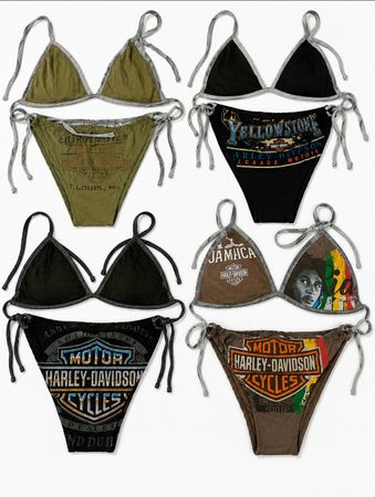 CR9528 Upcycled Harley Bikinis