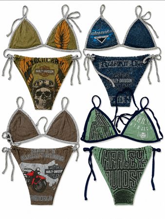 CR9529 Upcycled Harley Bikinis