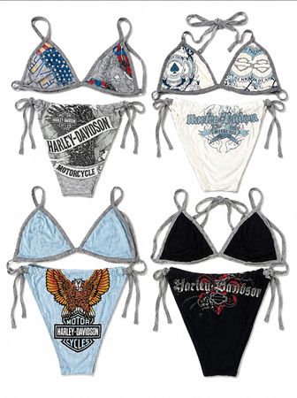 CR9532 Upcycled Harley Bikinis