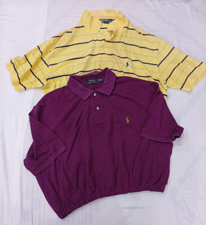 CR9555 Upcycled Polo Crop T-Shirts