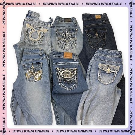 Y2K Bootcut And Flared Embroidered Jeans | RW-04