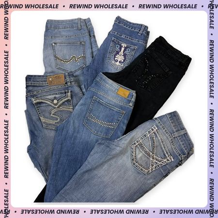 Y2K Bootcut and Flared Embroidered Jeans | RW-06