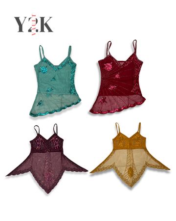 Boho Fairycore Embroidered Cami Top (Yv-713)