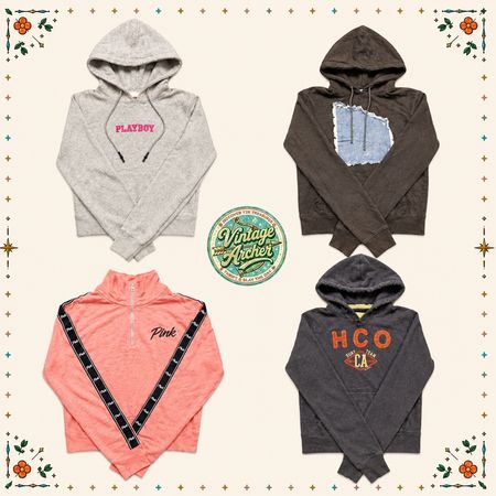 Y2K Luxe Hoodie Edit | Branded Vintage Crop Hoodies Collection | 6 pcs (CH-1)