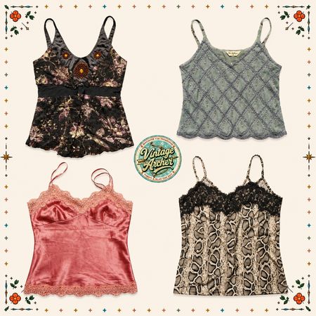 Y2K Vintage Beaded Cami Tops | Coquette Dream Edit | 18pcs (C1)