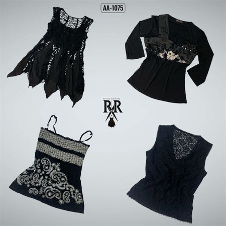 Y2k Black Gothic Mix Tops (AA-1075)