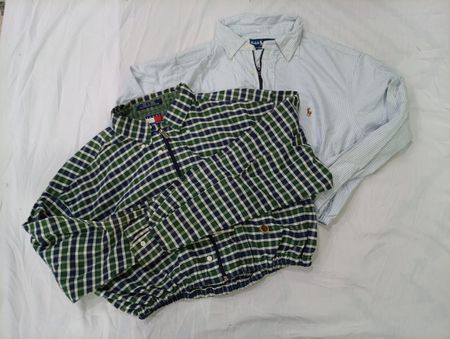 CR9603 Upcycled Mix Branded Crop Shirts