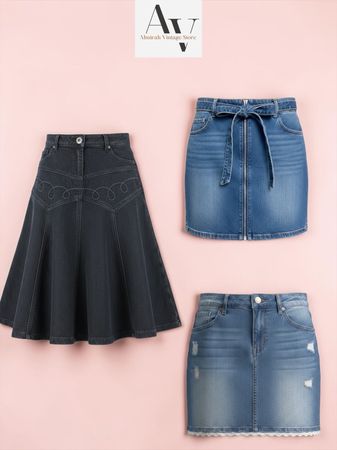 Mini and midi skirts in Denim