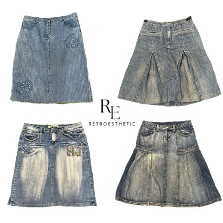 Y2K NYC IT GIRL DENIM MIDI SKIRT RE-3443