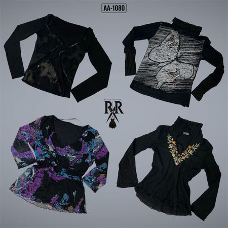 Y2K The Black Rave Full Sleeve Tops (AA-1080)