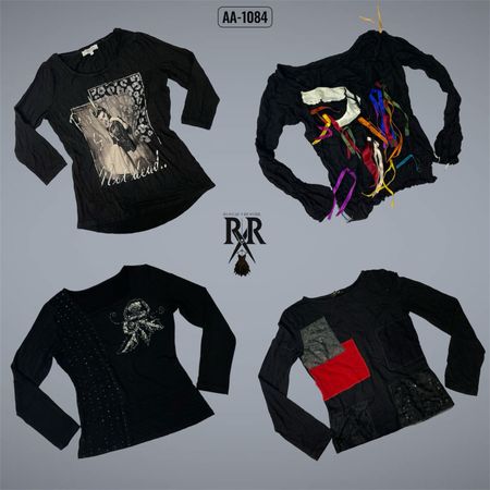 Y2K Black Gothic Girl Full Sleeve Tops (AA-1084)