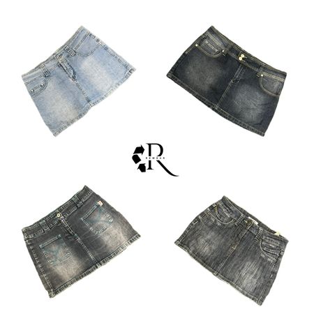 Y2K Era Cyber Girl Denim Mini Skirts RW-2175