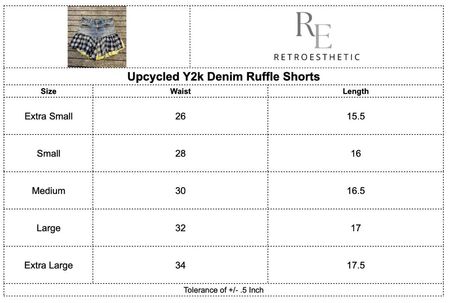 Upcycled Y2K Denim Ruffle Shorts