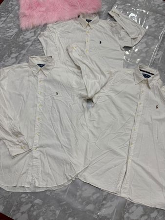 Men’s White Cotton Polo Ralph Lauren Long Sleeve and short sleeve Shirt
