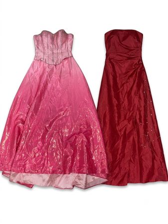 (FV-1889)     Vintage Satin Prom Dresses Bundle | Y2K Formal Gowns | Bright Color Princess, Pageant & Evening Dresses
