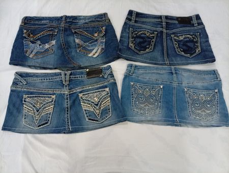 CR9620 Upcycle Y2K Mini Denim Skirts