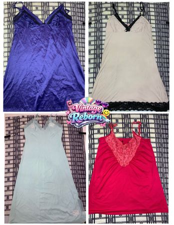 Vintage Y2K Slip & Lace Cami Bundle – Romantic Sleepwear Mix | VR-318