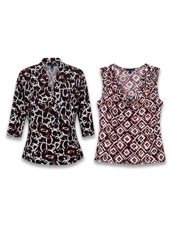 (FV-1899)     Vintage Geometric & Animal Print Women’s Tops Bundle Y2K Fashion Mix