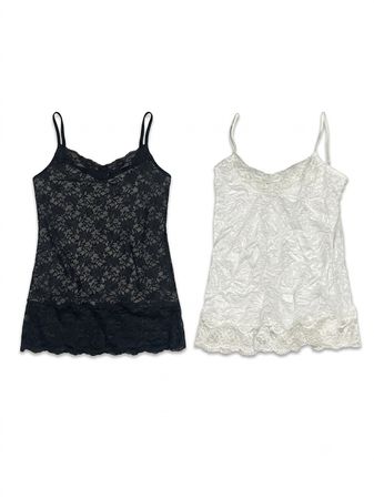 (FV-1897)     Vintage Lace Cami Tops Bundle Y2K Sheer Feminine Lingerie Style