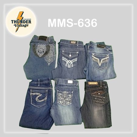 Y2K Embroidery And Embellished Jeans (Mms636)
