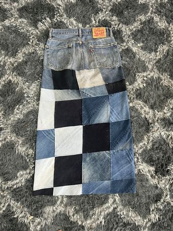Fs-110 Upcycled denim Levi’s long skirt