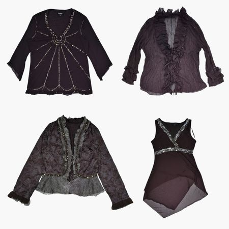 Y2K Beaded Grunge Tops