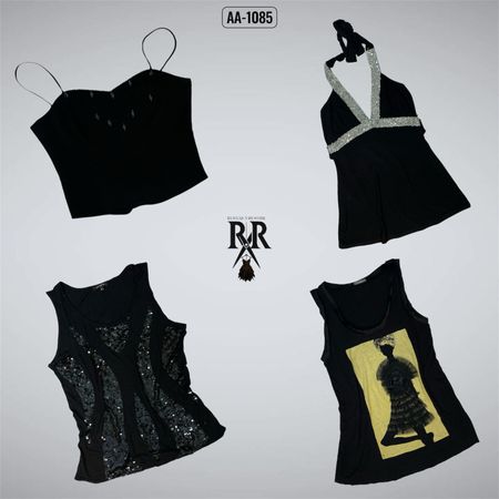 Y2k Black Rave Mix Tops (AA-1085)
