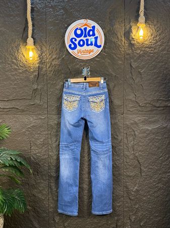 Y2K Flare Embroidered & Embellished Jeans | OSV-207